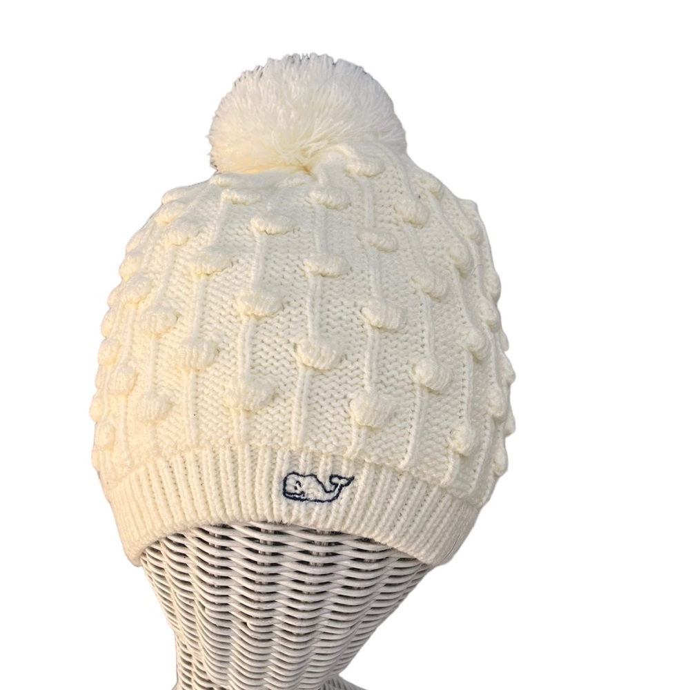Vineyard Vines Cream Knit Pom-Pom Hat